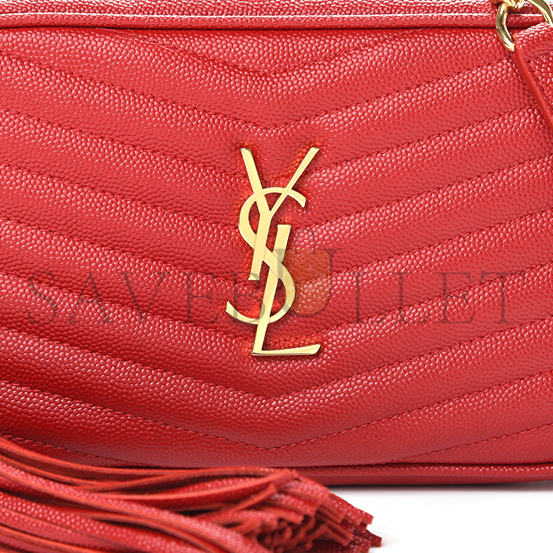 YSL LOU MINI BAG IN MATELASSÉ GRAIN DE POUDRE EMBOSSED LEATHER 6125791GF076008 (19*10.5*5cm)